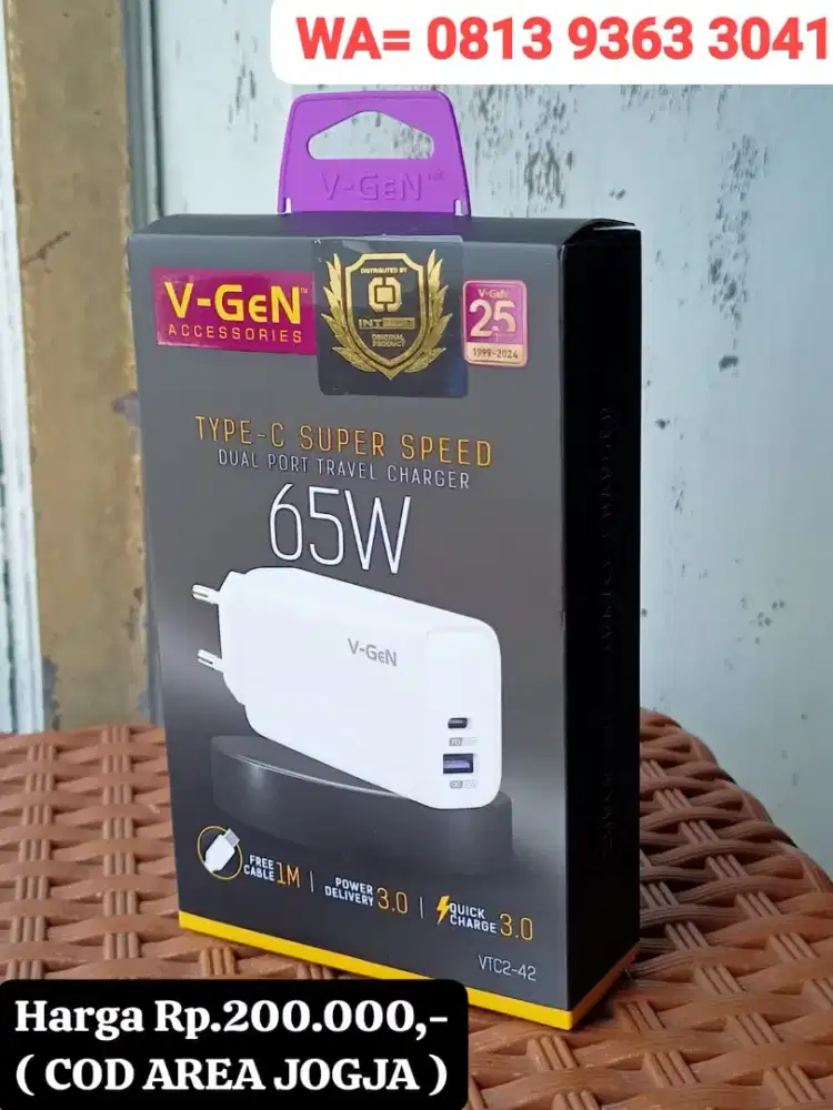 Charger Vgen 65watt Garansi Resmi 1 Tahun ( SUPER FAST CHARGING )