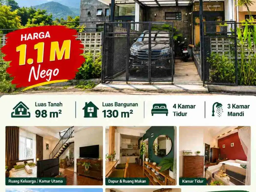 dijual rumah sejuk dekat lembang bandung