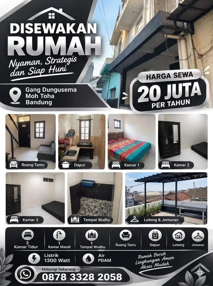 Di sewakan rumah di area Moh Toha Bandung