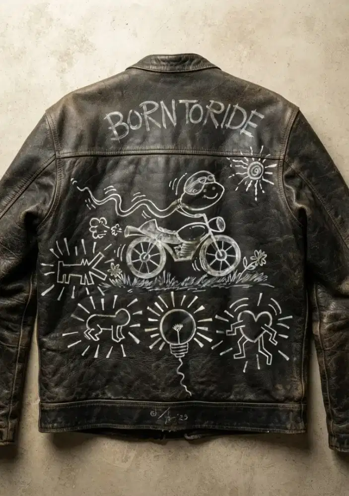 Jaket kulit asli cafe racer lawas second sepeda helm jam antik vintage