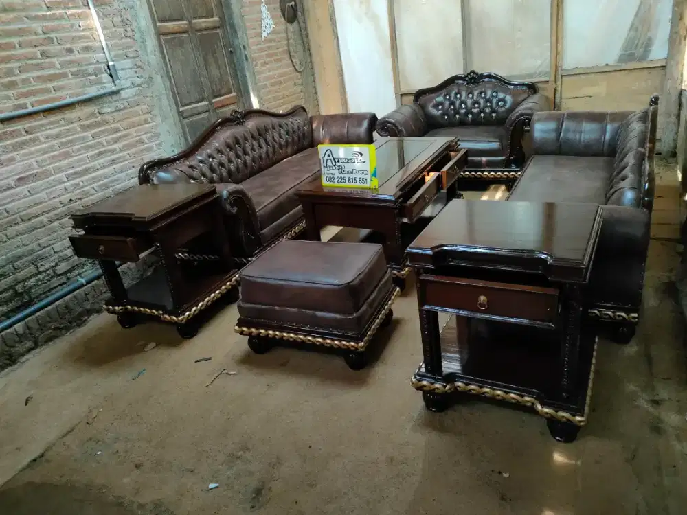 Kursi tamu sofa klasik new full kayu jati