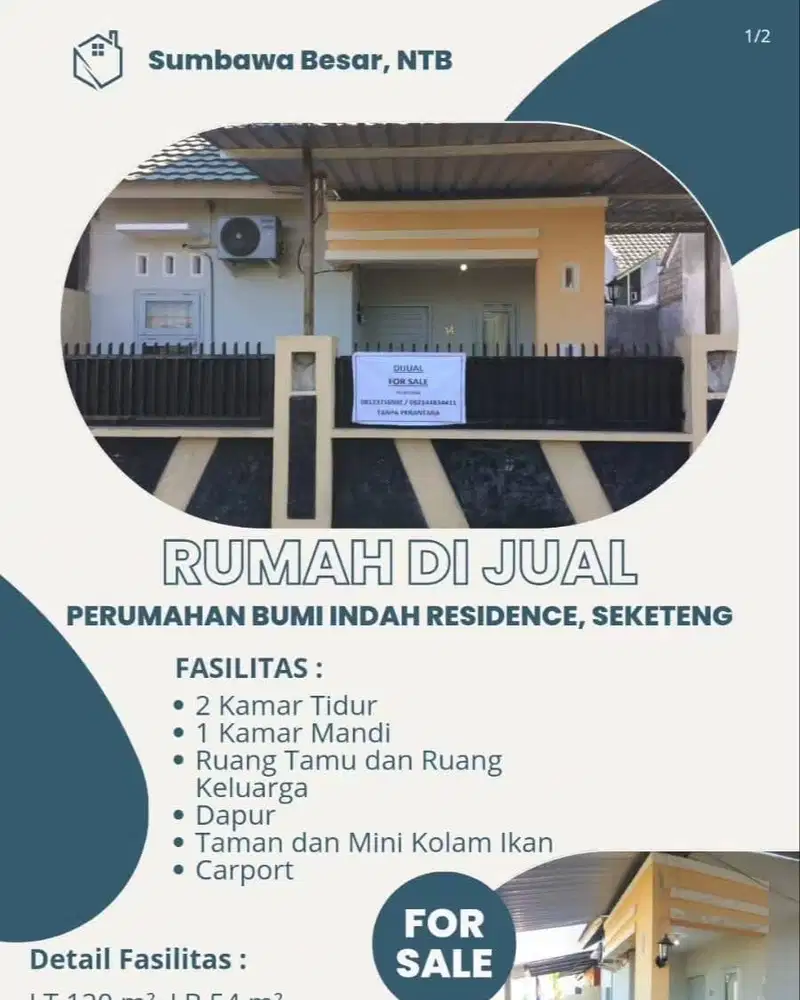 DIJUAL CEPAT RUMAH DI SUMBAWA BESAR