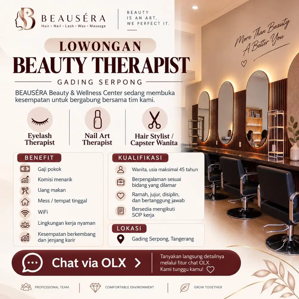 Dibutuhkan Eyelash, Nail Art dan Hair Stylist Wanita di Gading Serpong