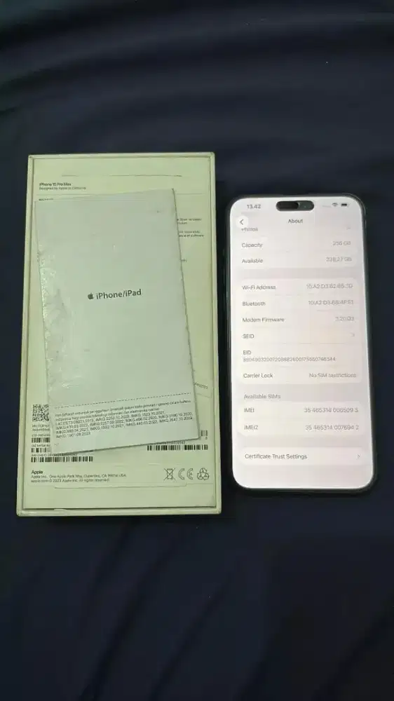 Iphone 15 promax 256 ibox