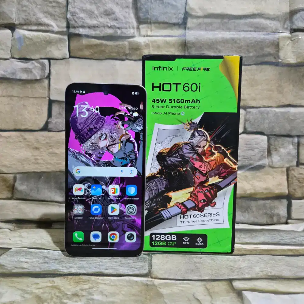 Infinix Hot 60i 6/128 4G Silver Fullset Segel Normal Mulus 98%,Garansi