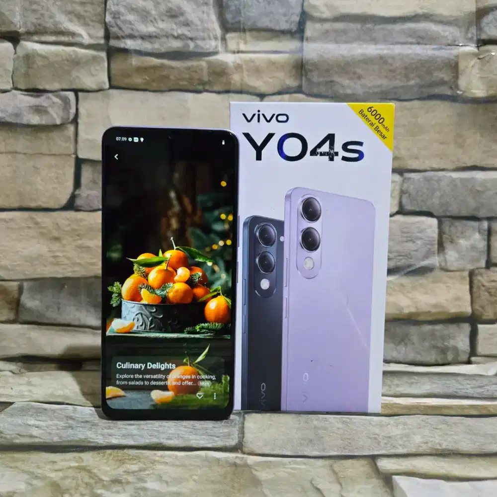 Vivo Y04s 4/128 4G Ungu Fulset segel mulus 98% Garansi panjang