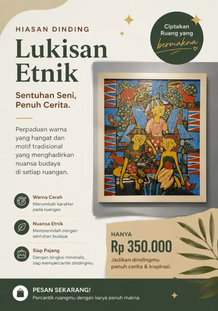 Pajangan dinding lukisan etnik