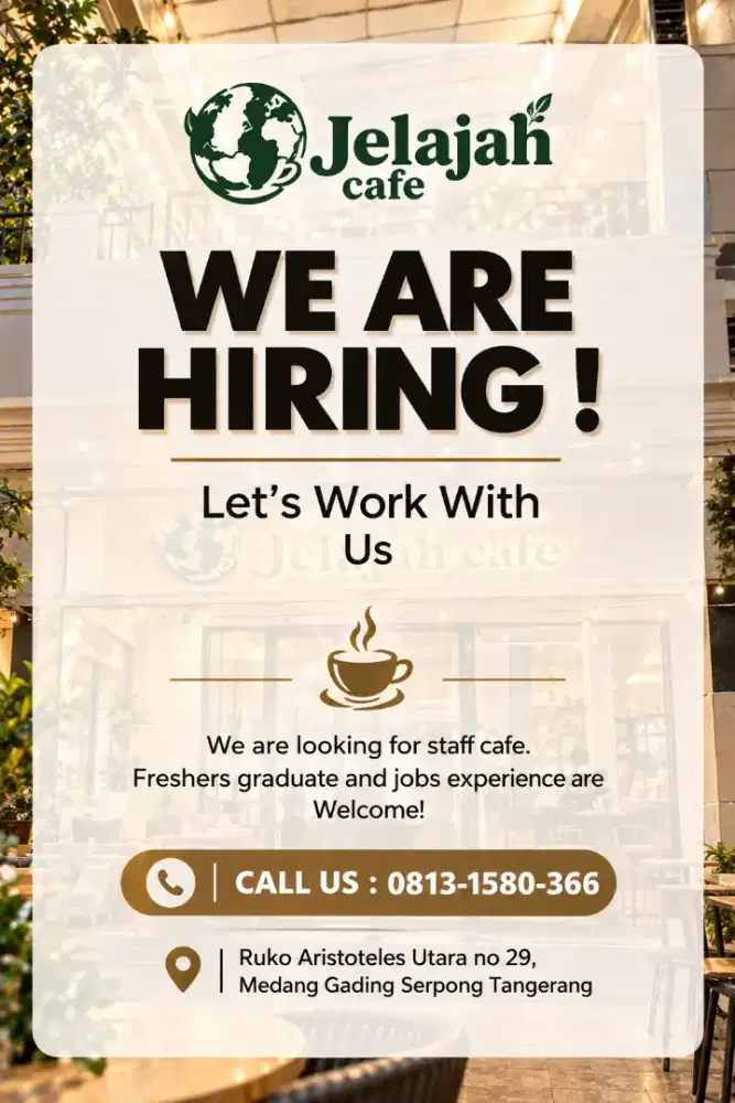 Lowongan kerja untuk staff cafe