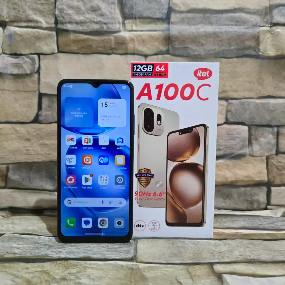 Itel A100c 4/64 4G Black Fullset Segel Normal Mulus 98%,Garansi resmi