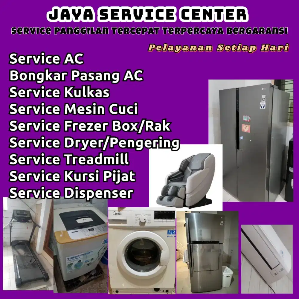 Service Mesin Cuci Kulkas Bongkar Pasang AC Servis AC Frezer Treadmill