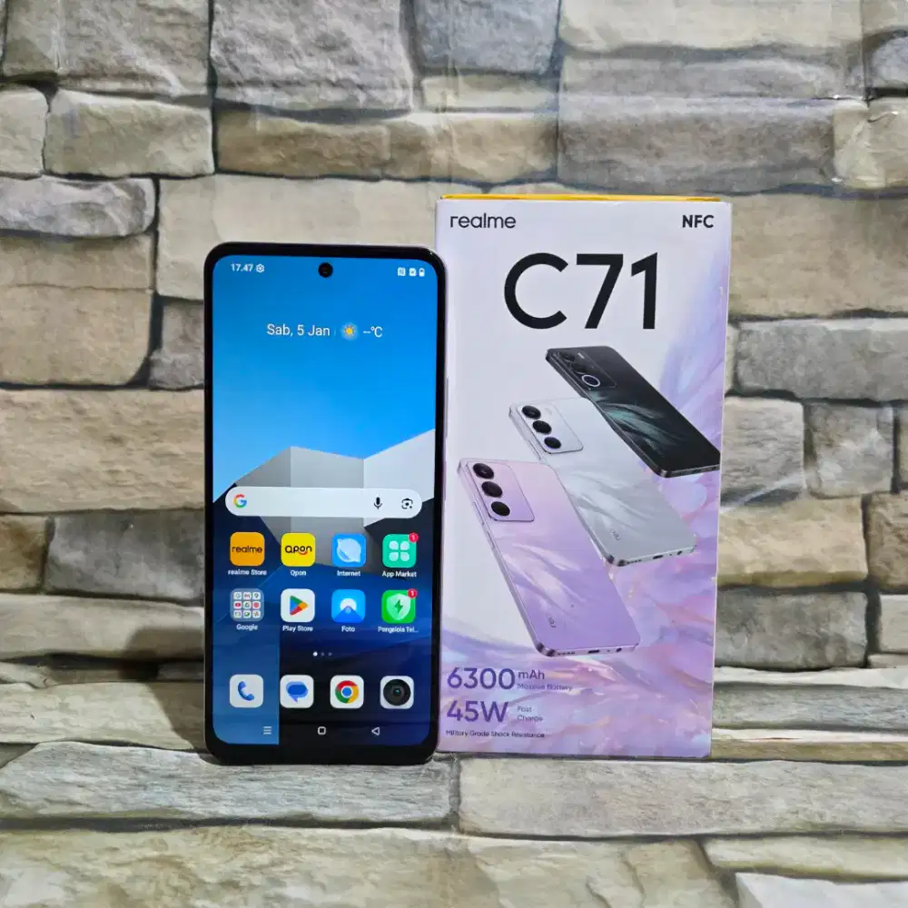Realme C71 4/128 4G Violet Fullset Segel Normal Mulus 98%,Garansi