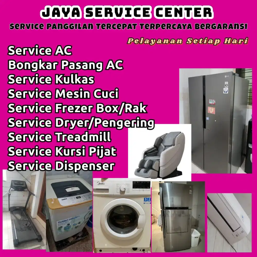 Service Kulkas Frezer Bongkar Pasang AC Servis AC Mesin Cuci Treadmill