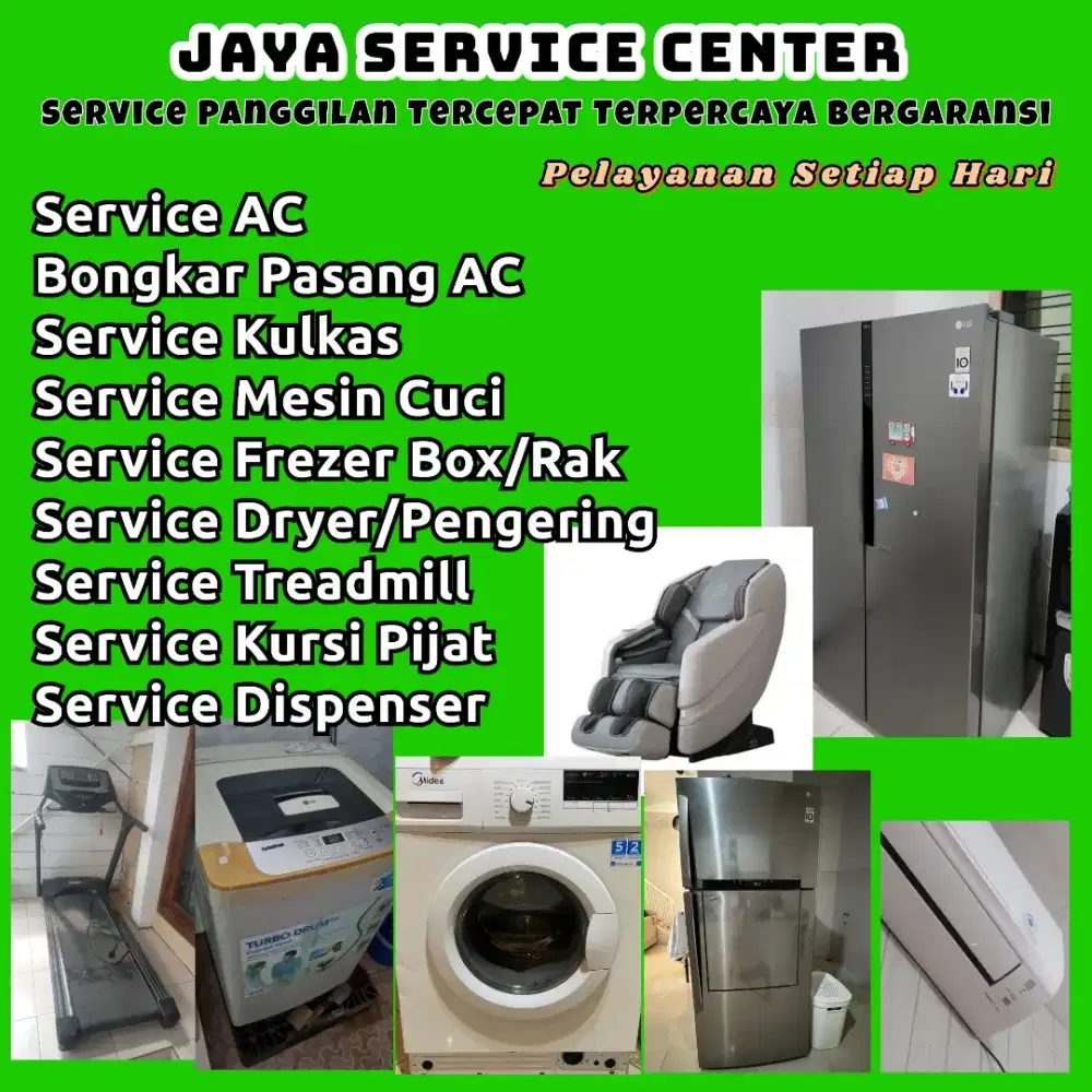 Service AC Mesin Cuci Kulkas Bongkar Pasang AC Servis Frezer Treadmill