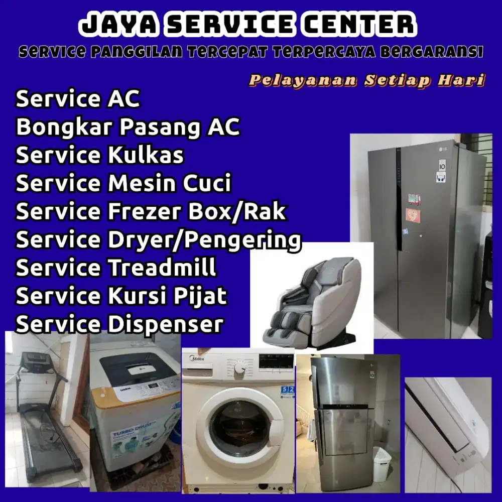 Service AC Bongkar Pasang AC Servis Mesin Cuci Kulkas Frezer Treadmill
