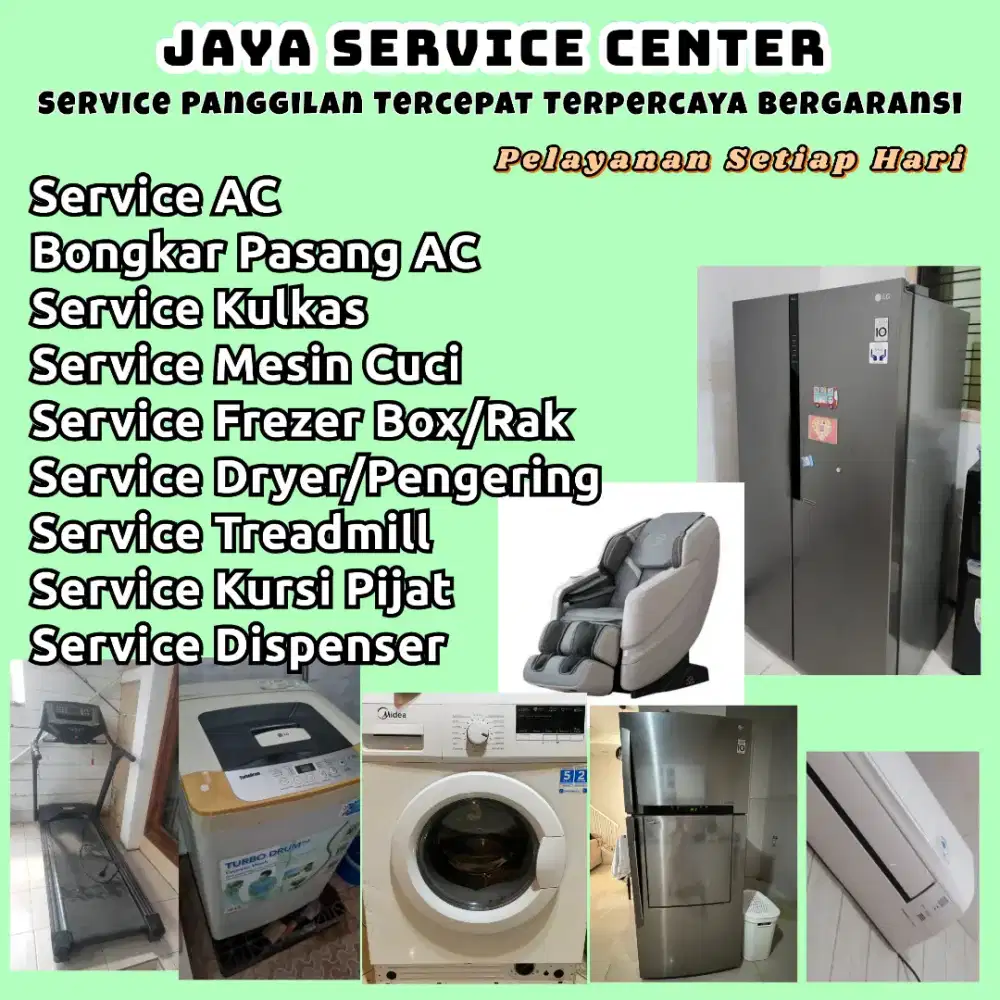 Service Kulkas Frezer Bongkar Pasang AC Servis AC Mesin Cuci Treadmill