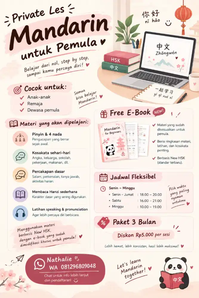 LES MANDARIN / KURSUS MANDARIN PRIVATE ONLINE