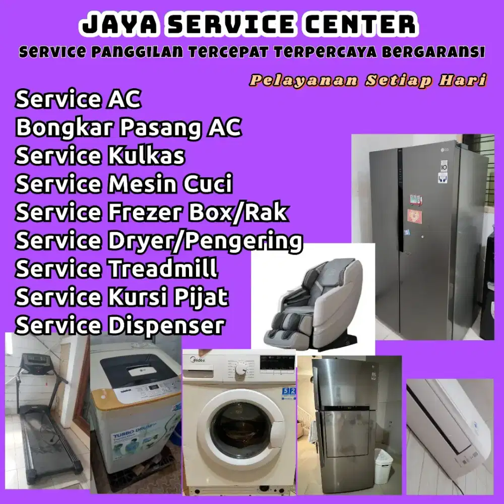 Service Mesin Cuci AC Kulkas Frezer Bongkar Pasang AC Servis Treadmill