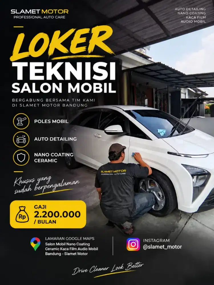 Lowongan kerja buat yang sudah berpenglaman bidang salon mobil
