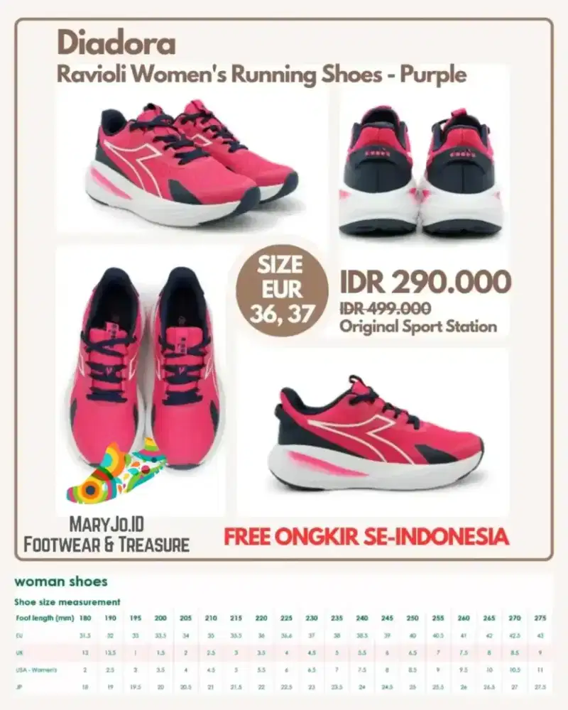 Diadora Ravioli Women's Running Shoes - Purple : Size 36, 37