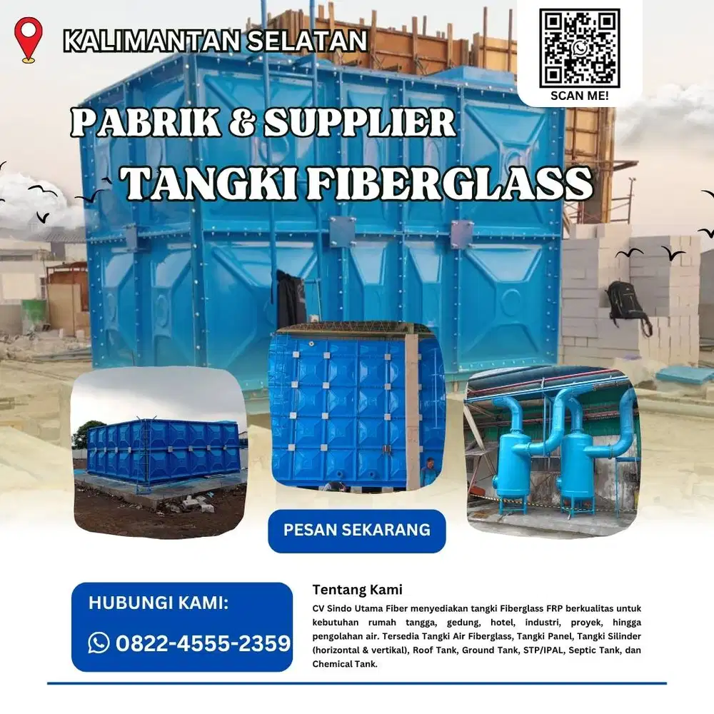 Tangki Fiberglass-Jual Tangki Air, Panel, & Silinder Banjarbaru