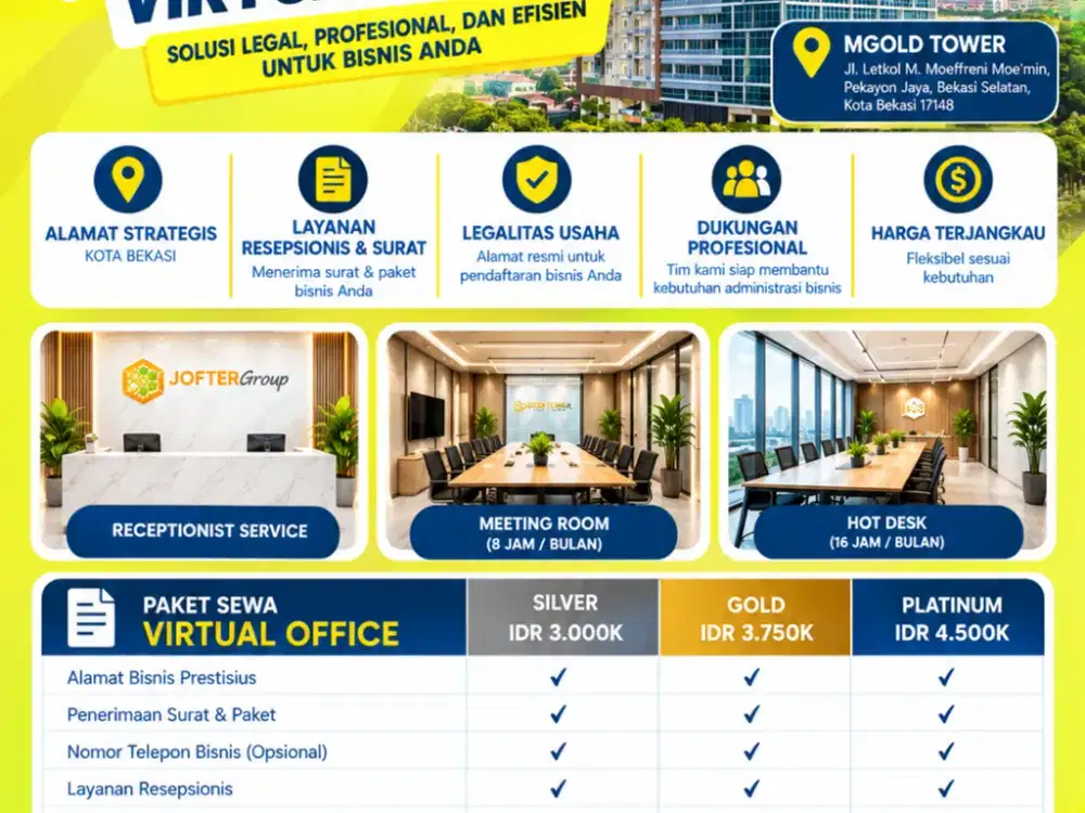 Sewa Virtual Office M Gold Tower Bekasi — Alamat Bisnis Prestisius Strategis