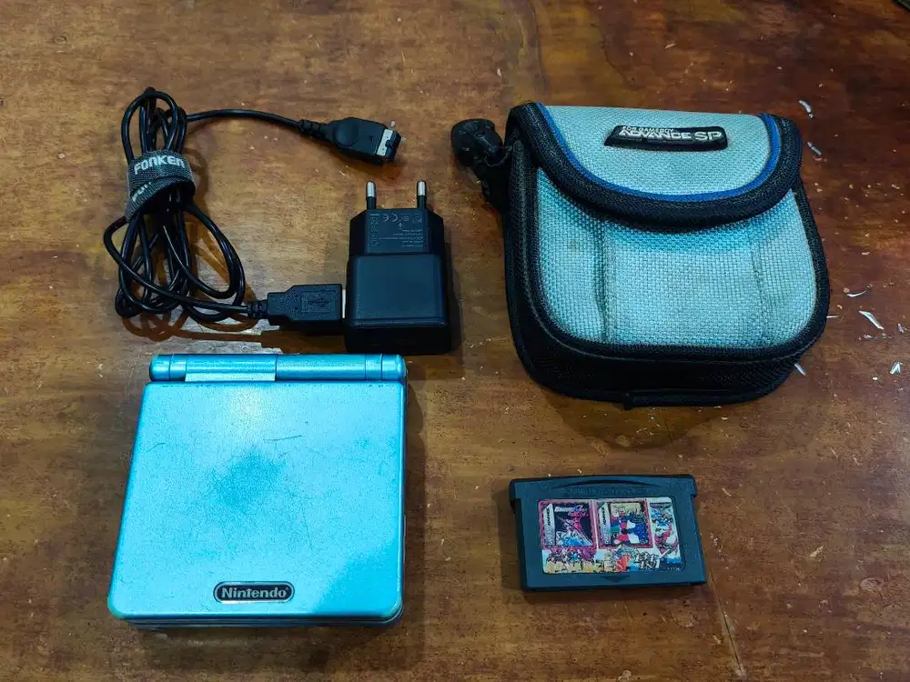 Konsol Nintendo Game Boy Advance SP Blue AGS-001 Original Second Gan