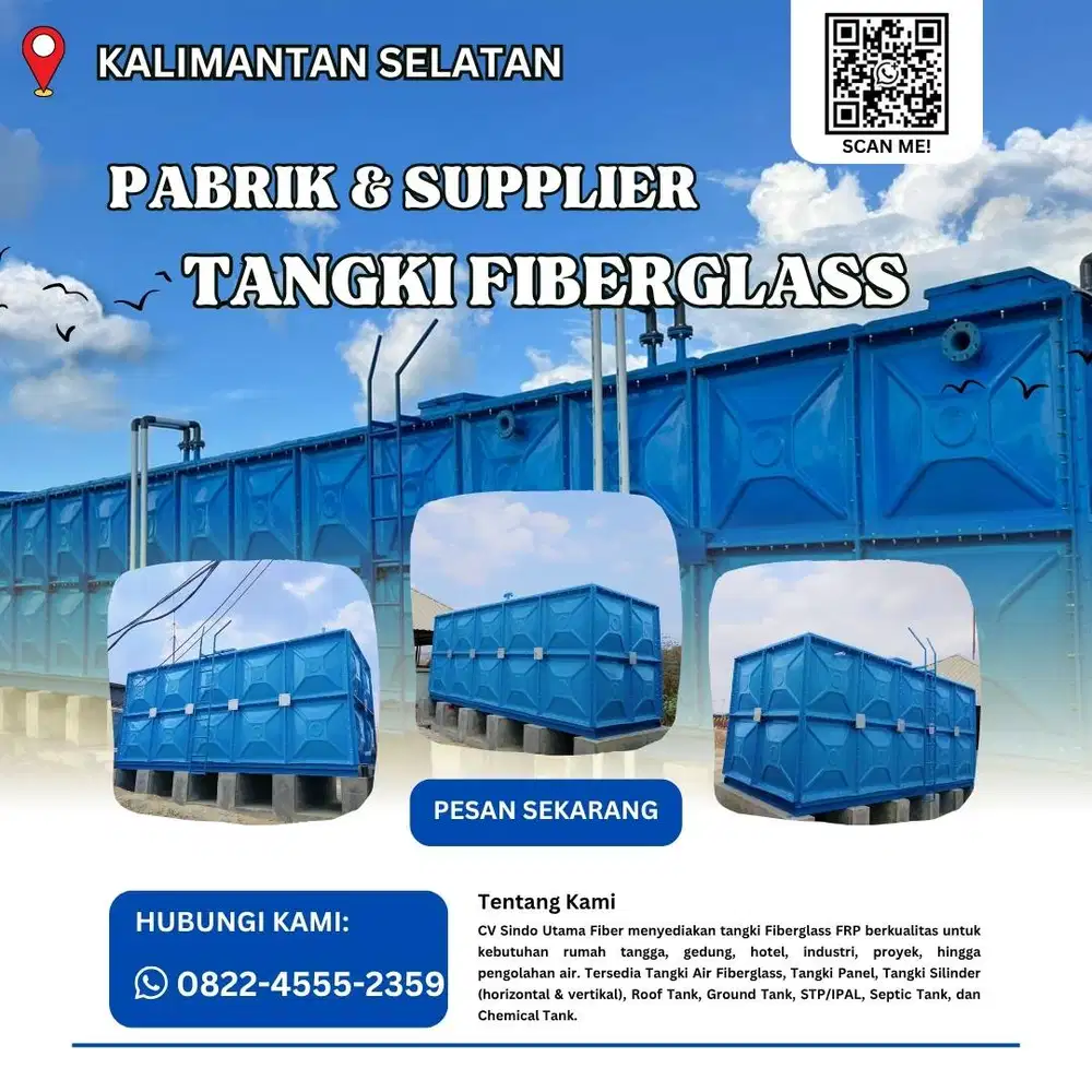 Tangki Fiberglass FRP-Jual Tangki Air, Panel & Silinder Banjarmasin