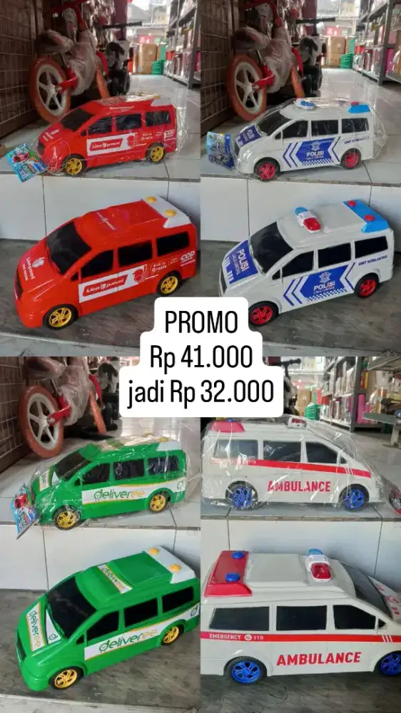 PROMO Mainan Anak Mobil Ambulan, paket, police