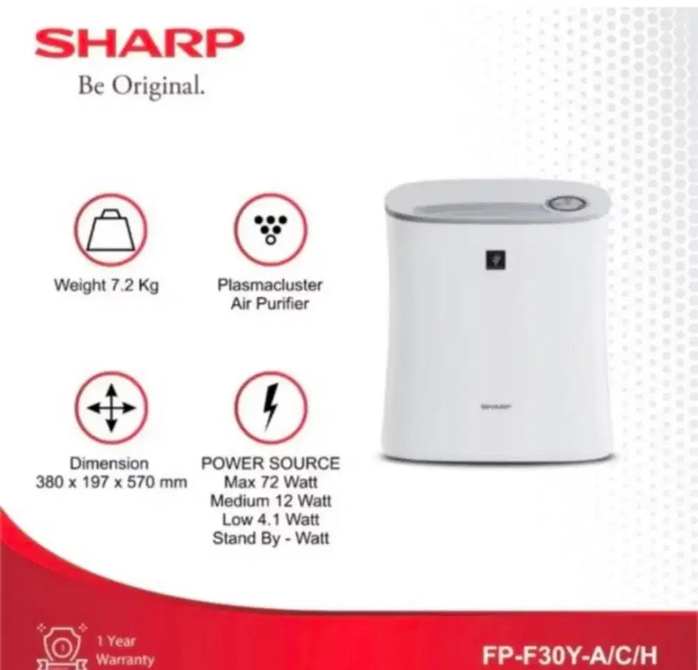 Sharp Air Purifier FPF-30Y Plasma cluster