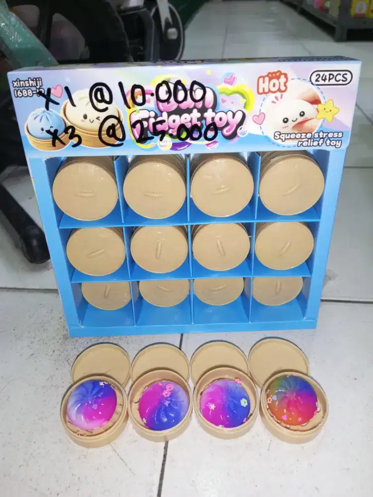 Mainan Anak Squishy Dumpling Mini Glitter