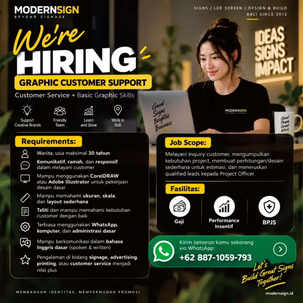 DESAIN GRAFIS - SEBAGAI CUSTOMER SERVICE