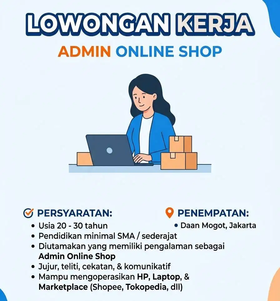 Lowongan Kerja Admin Olshop
