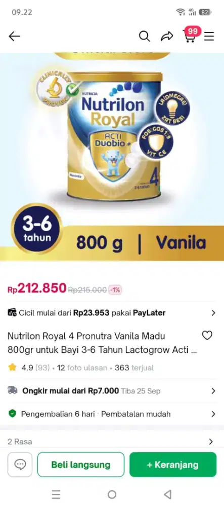 SUSU NUTRILON ROYAL VANILA 3-6 thn