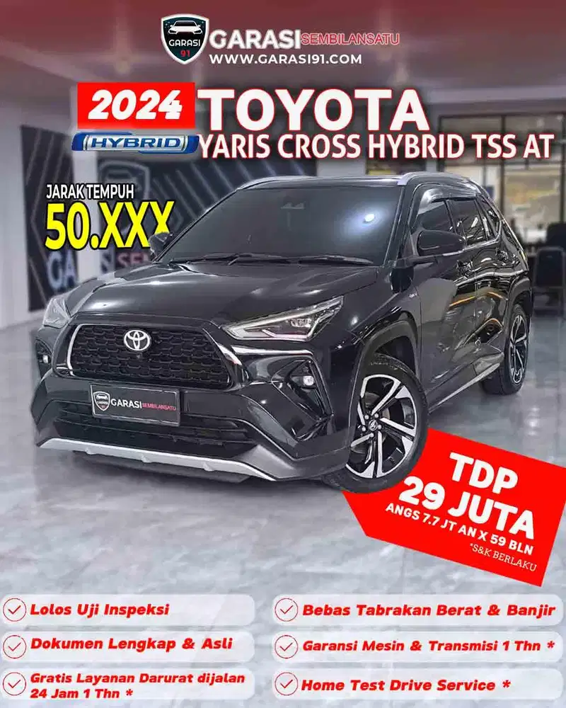 ‼️TDP 28 JT Toyota Yaris Cross Hybrid TSS AT tahun 2024