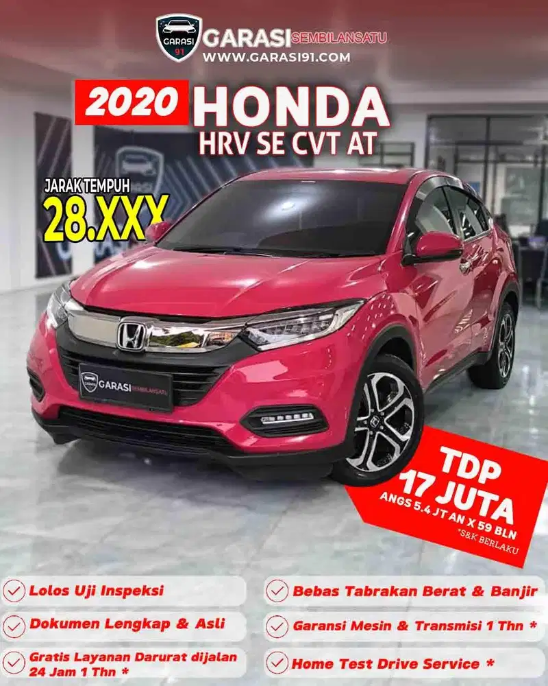 ‼️KM low Antik Honda HRV SE CVT AT tahun 2020