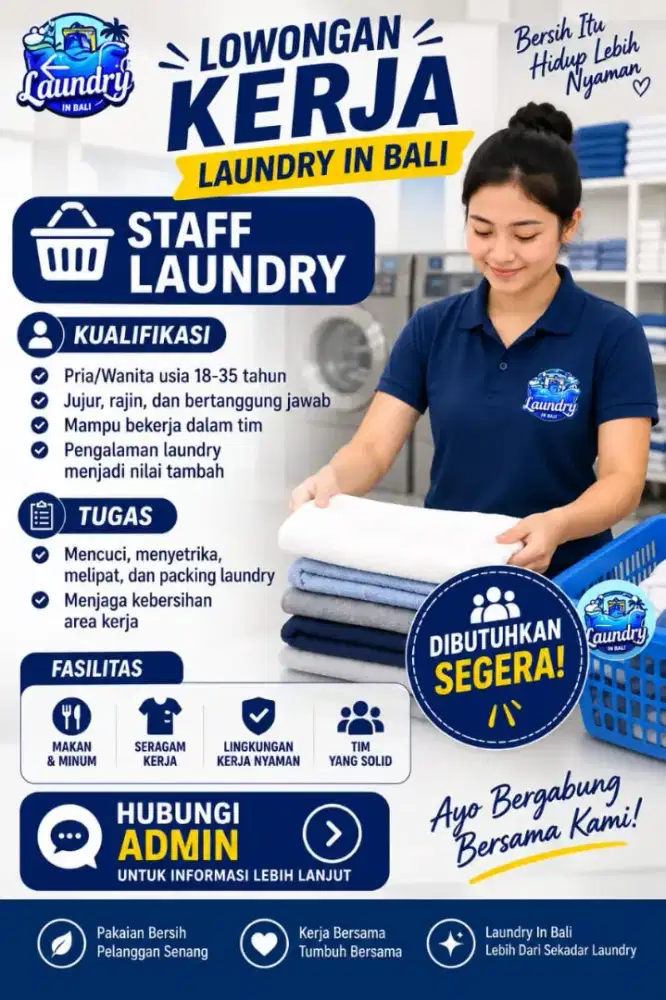 LOWONGAN KERJA – STAFF LAUNDRY