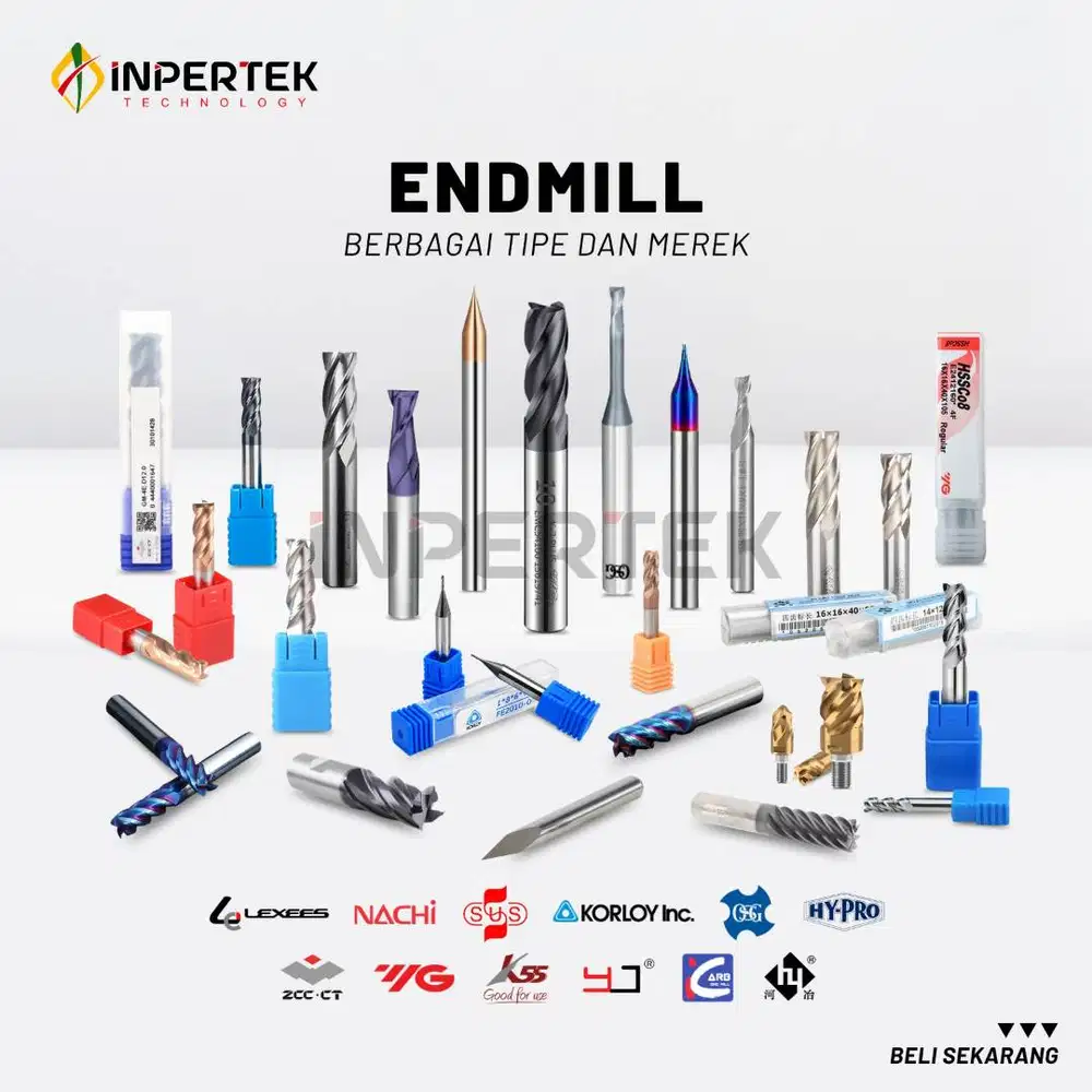 Endmill CARBIDE & HSS Mata Potong Milling CNC Berbagai Tipe, Ukuran &