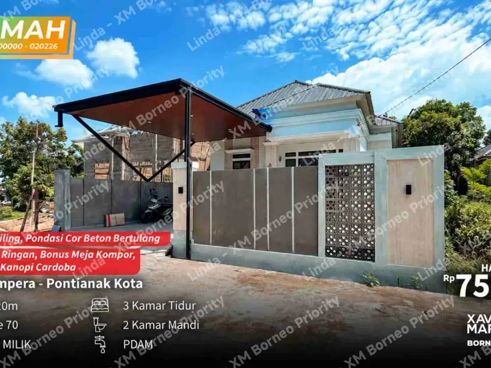 Rumah 750 Juta di Jalan Ampera Pontianak Kota, 3 Kamar
