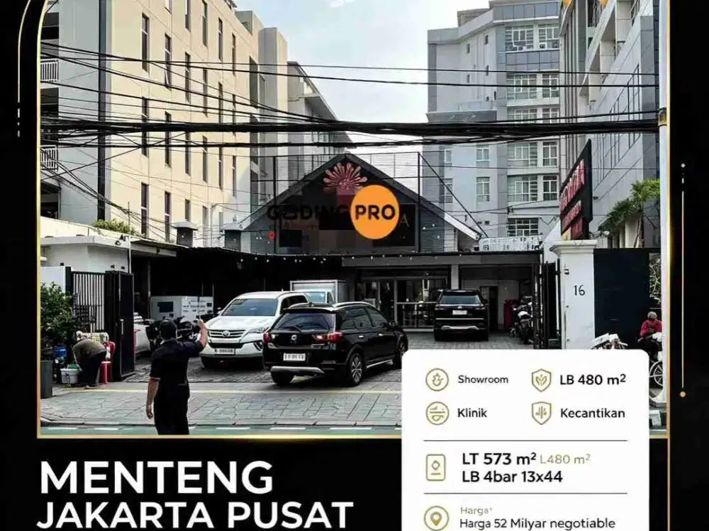 Dijual Tempat Usaha Area Menteng,Strategis LT 573 m2 harga nego Jakarta Pusat