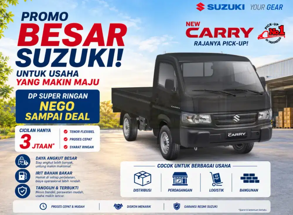 Suzuki new carry pick up WD fd ac ps kredit cash promo mobil baru 2026