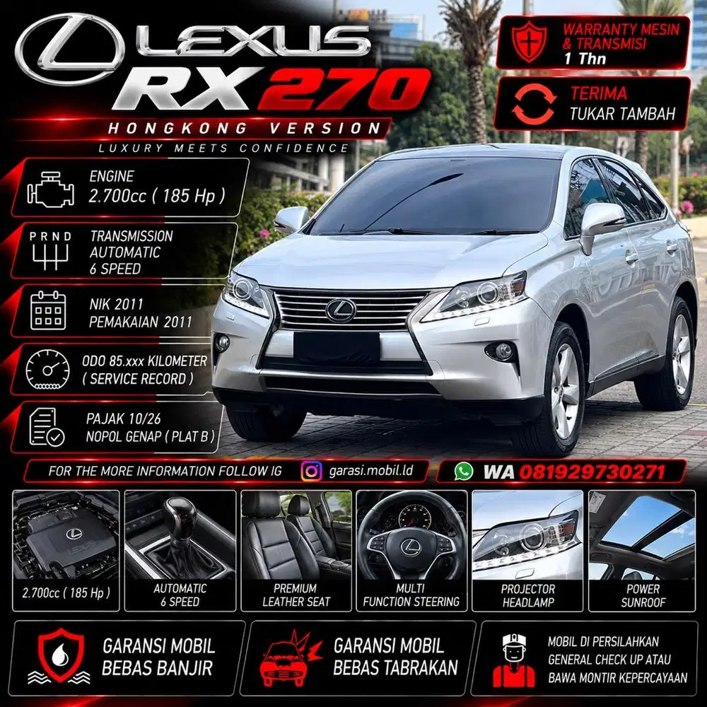 Lexus RX270 Hongkong Version 2011 / Lexus RX 270 2011