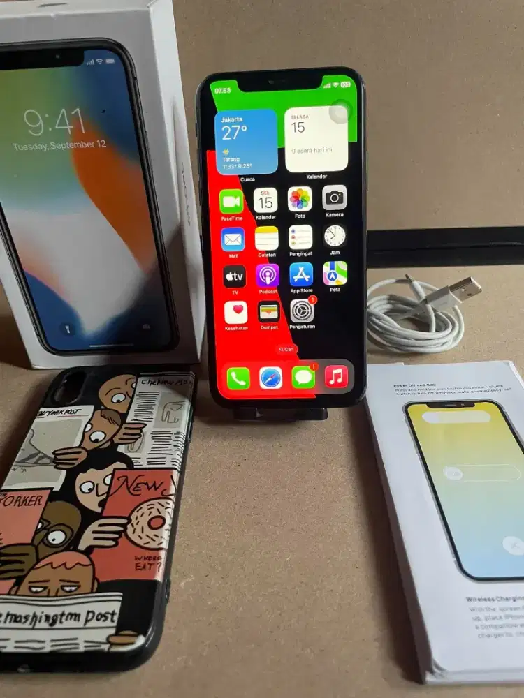 Iphone x 256gb black inter all operator fulset normal nokendala