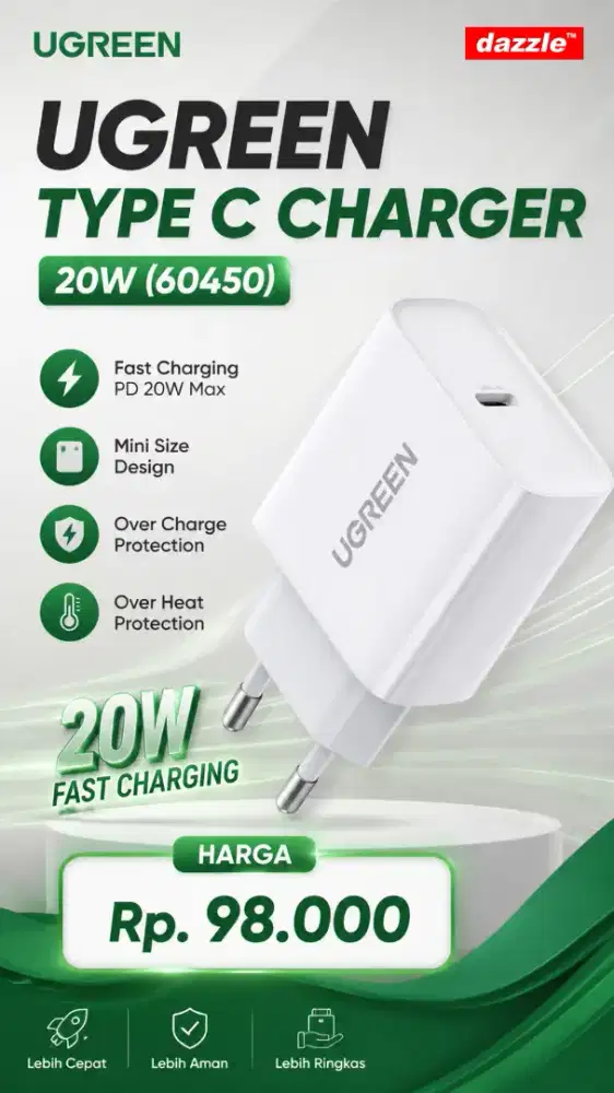 UGREEN USB C CHARGER 20W (60450)