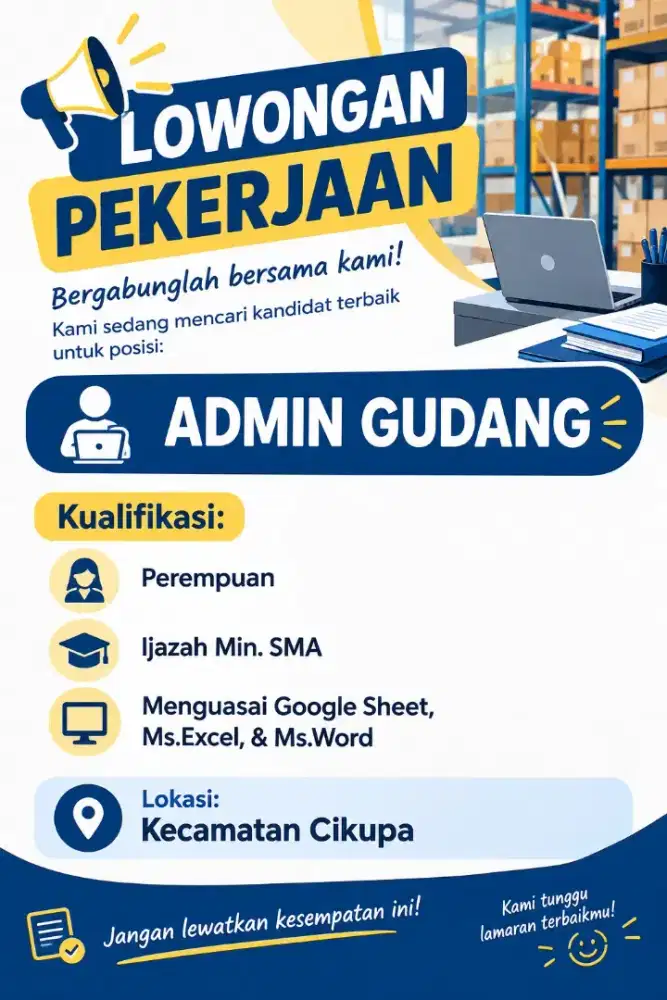 Loker Admin Gudang