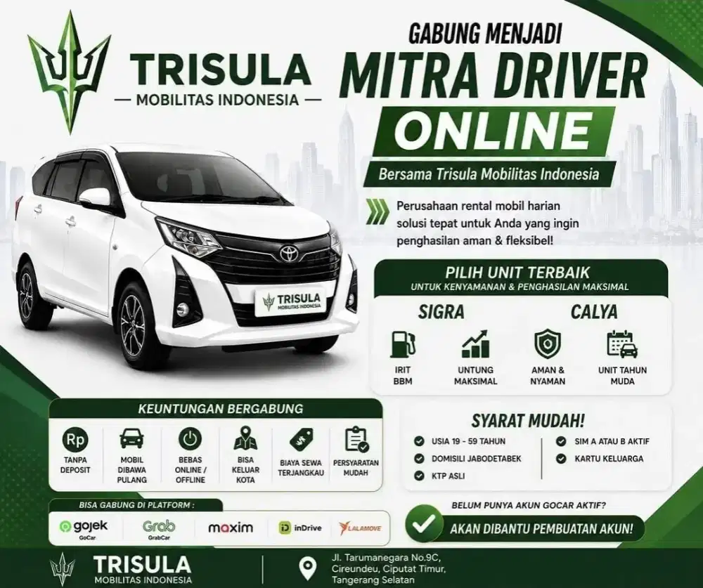 RENTAL MOBIL KHUSUS DRIVER TAKSI ONLINE