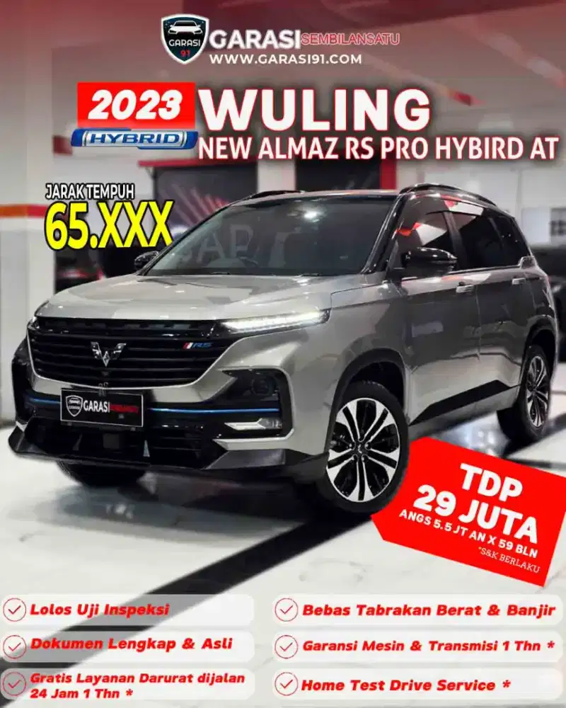 ‼️TDP 29‼️Wuling Almaz RS Pro Hybird CVT 2023