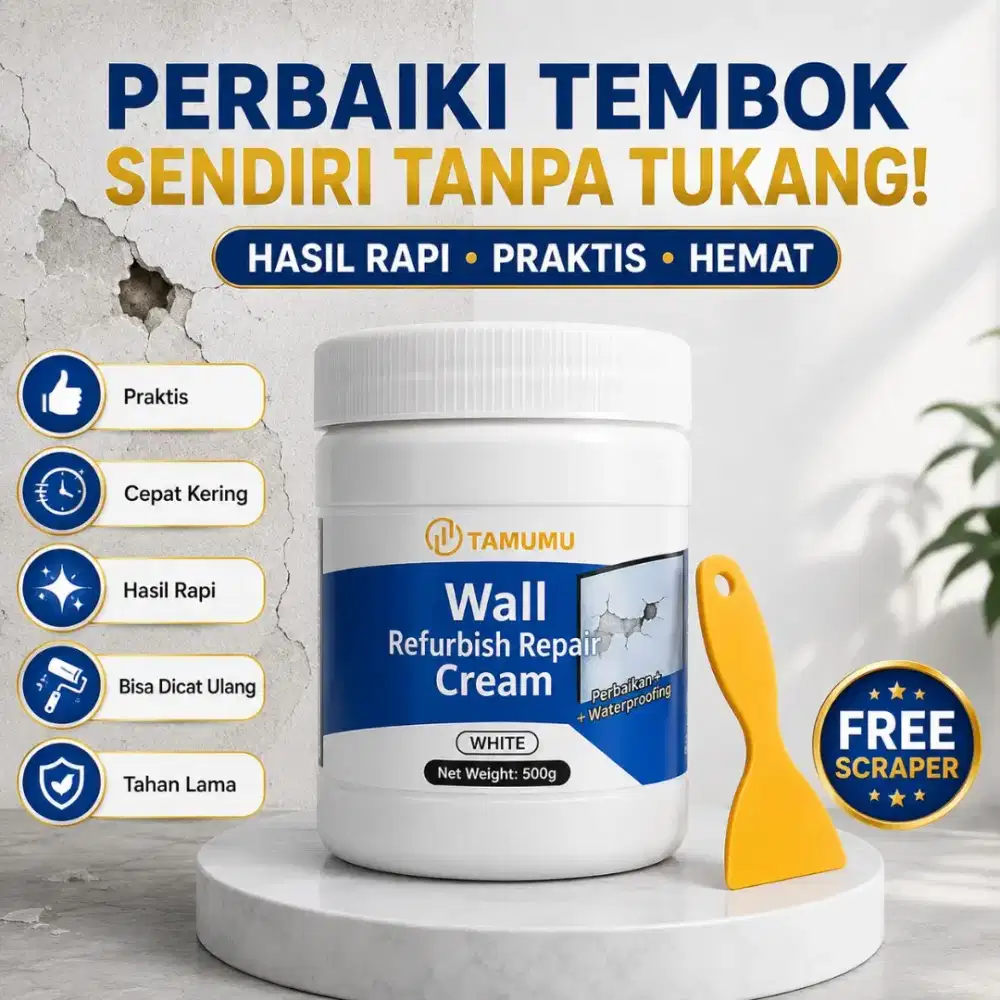 TAMUMU Dempul Tembok Instant siap pakai untuk dinding berlubang retak