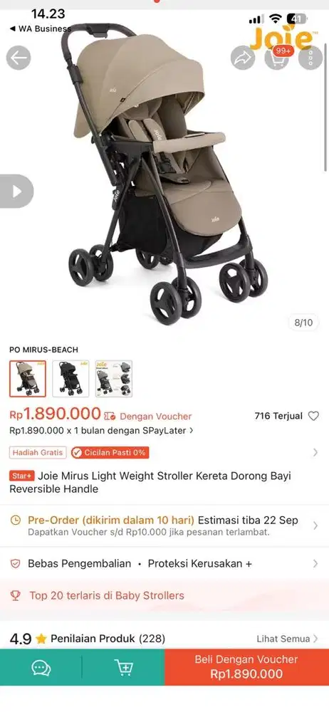 Stroller Joie Mirus Light Weight (FLASH SALE)