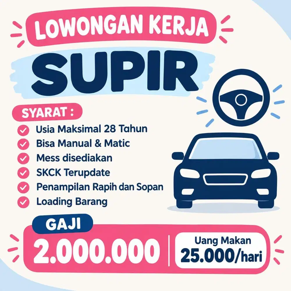 SUPIR UNTUK KARYAWAN DAN OPERASIONAL KANTOR