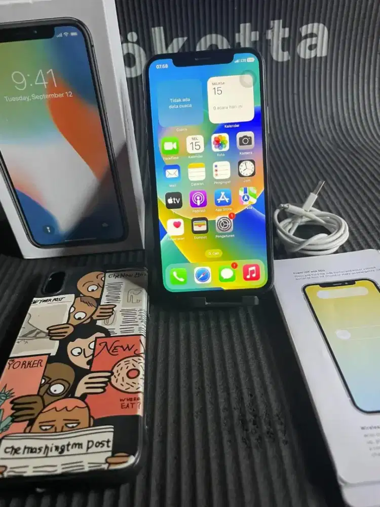 I Phone X 256gb Black Inter Fullset Mulus Normal